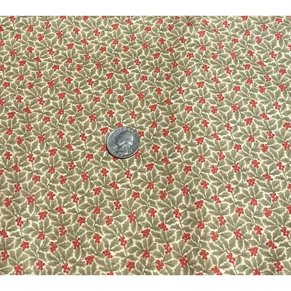 Fabric Quilt Craft Cotton‎ Peace On Earth Moda Pattern 3925 Green Leaves Berries